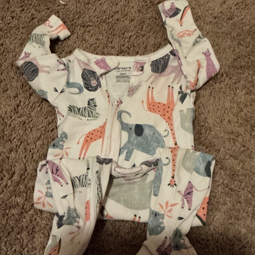 Carter's Multicolor Animal Print Footie